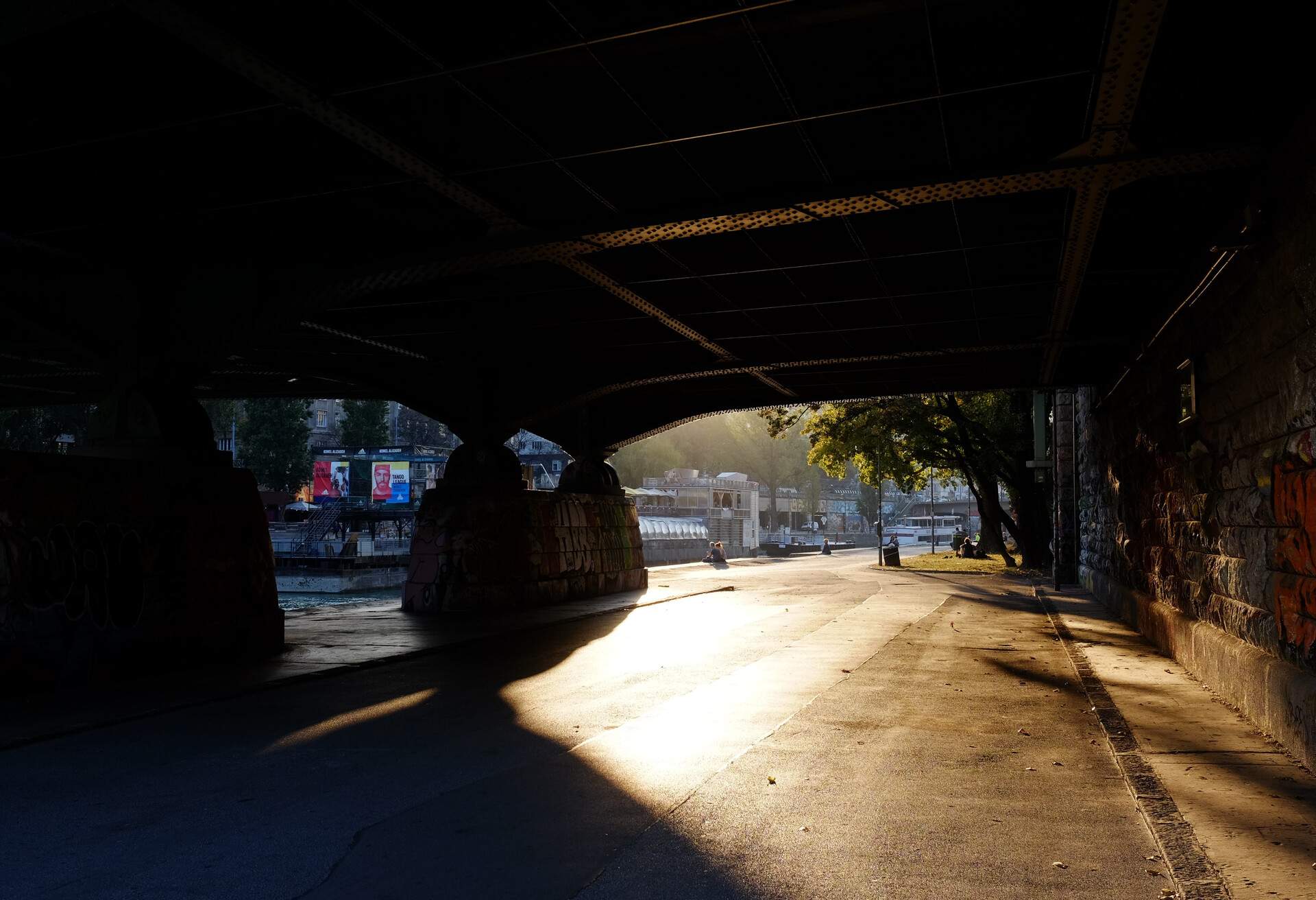 Sunset at Donaukanal, Vienna, Austria