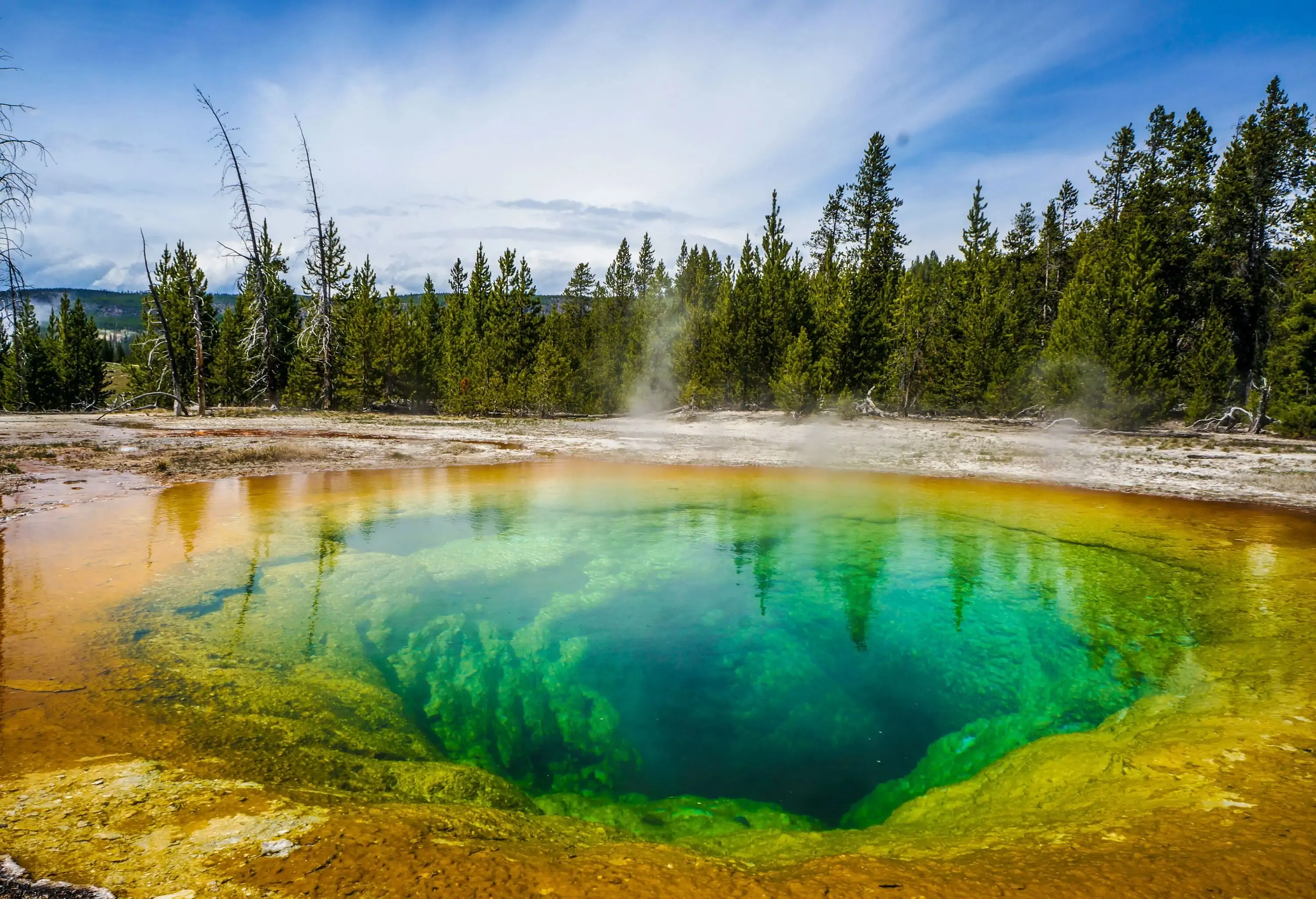 Morning Glory Pool in Yellowstone National Park of Wyoming