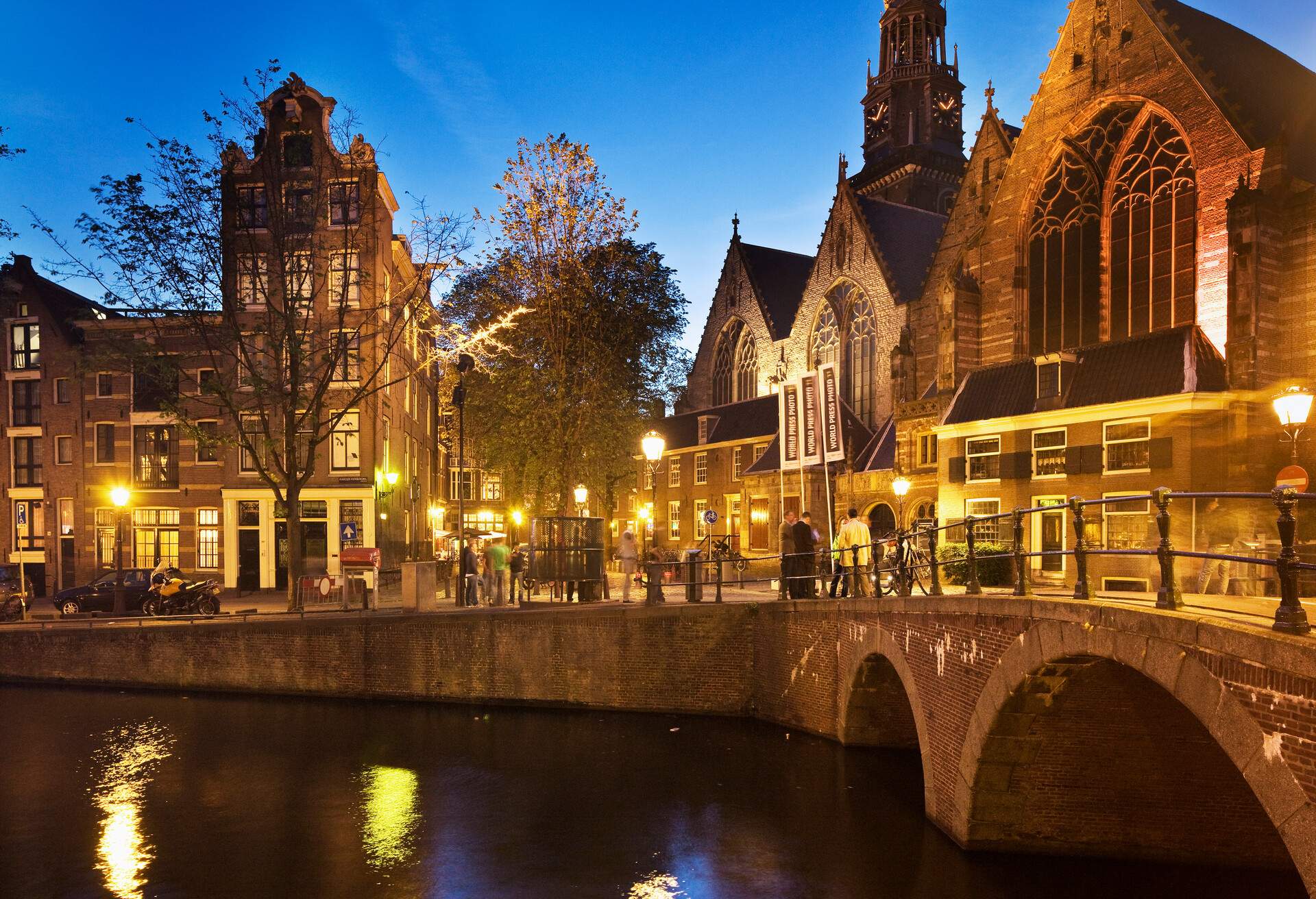 Red Light District, view of Oude Kerk (Old Church)