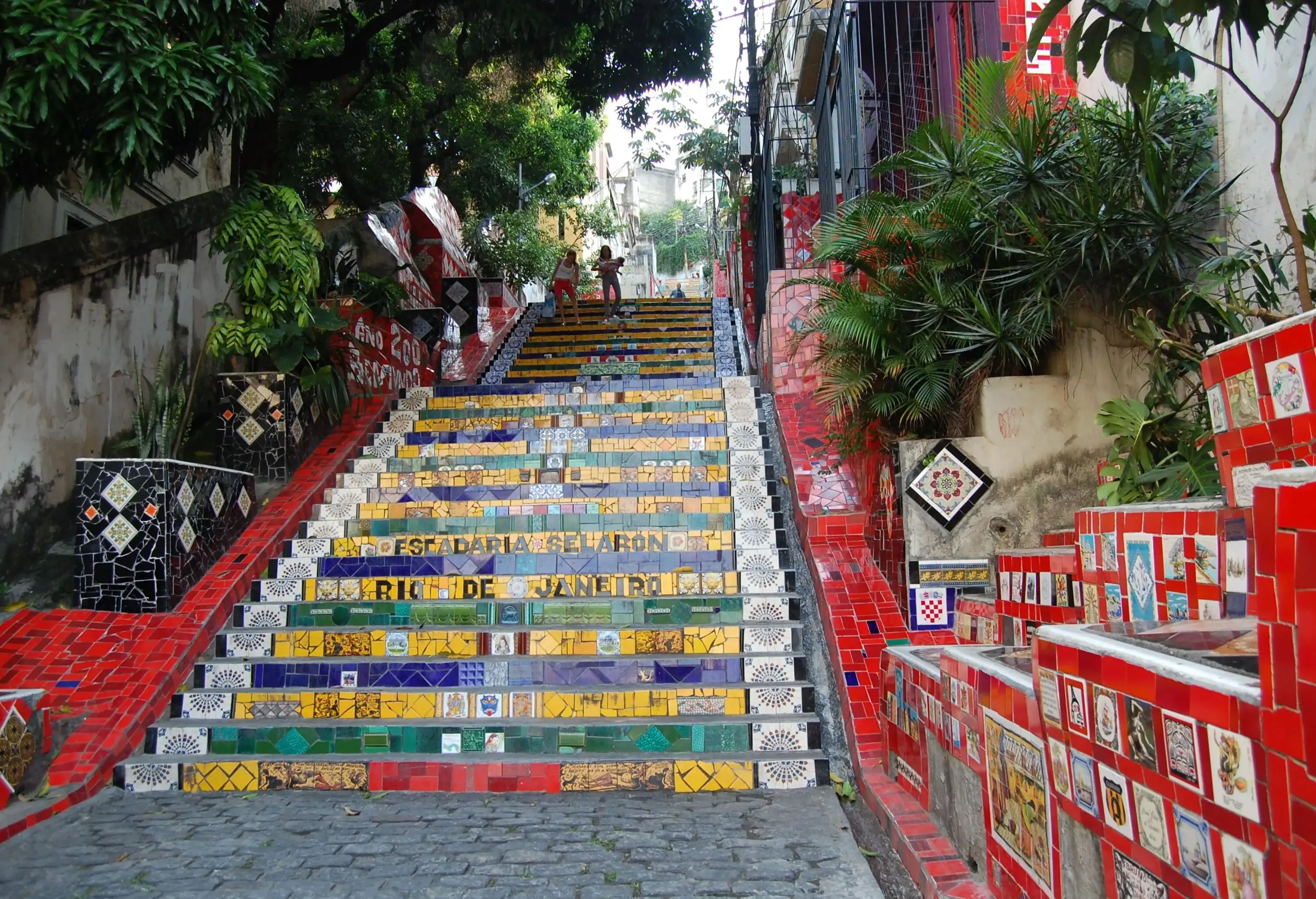 Escadaria Selaron, the iconic staircase adorned with vibrant tiles, stands as a living work of art.